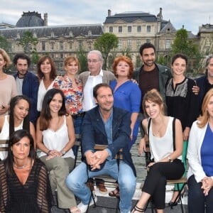 Exclusif - Fred Bianconi, Corinne Touzet, Stéphan Guérin-Tillié, Julie de Bona, Florence Pernel, Bernard Le Coq, Véronique Genest, Joakim Latzko, Pauline Bression, Yvan Le Bolloc'h, Emmanuel Patron, Sandy Lewis Godefroy, Fabienne Carat, Jean-Charles Chagachbanian, Léa François, Dana Hastier (patronne de France 3), Anne Holmes (directrice de la fiction de France 3) - Soirée "Fête des fictions de France 3" à la péniche La Balle au Bond au port des Saints-Pères à Paris, le 4 juillet 2016. © Lionel Urman/Bestimage