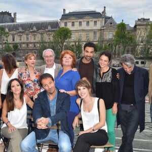 Exclusif - Fred Bianconi, Corinne Touzet, Stéphan Guérin-Tillié, Julie de Bona, Florence Pernel, Bernard Le Coq, Véronique Genest, Joakim Latzko, Pauline Bression, Yvan Le Bolloc'h, Emmanuel Patron, Sandy Lewis Godefroy, Fabienne Carat, Jean-Charles Chagachbanian, Léa François - Soirée "Fête des fictions de France 3" à la péniche La Balle au Bond au port des Saints-Pères à Paris, le 4 juillet 2016. © Lionel Urman/Bestimage