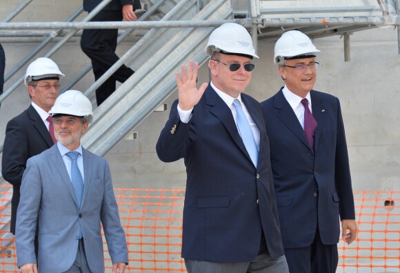 Exclusif - Le prince Albert II de Monaco à la pose de la première pierre de l'ensemble immobiler "One Monte Carlo" à Monaco le 5 juillet 2016