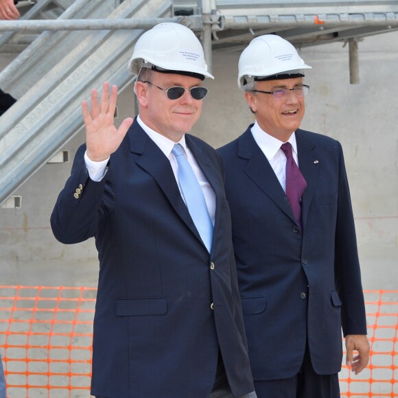 Exclusif - Le prince Albert II de Monaco à la pose de la première pierre de l'ensemble immobiler "One Monte Carlo" à Monaco le 5 juillet 2016