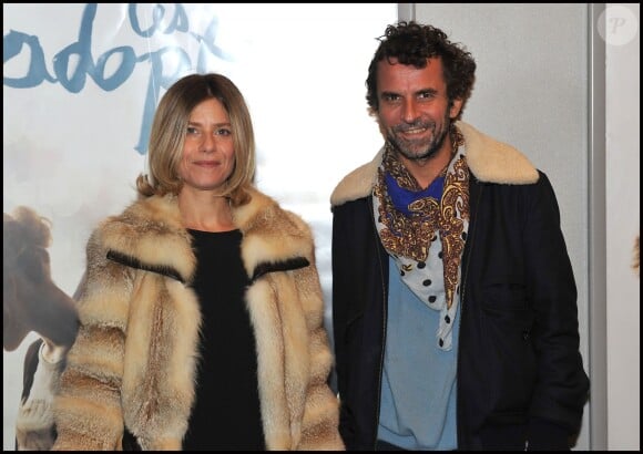 Marina Foïs et son compagnon Eric Lartigau à Paris le 14 novembre 2011.