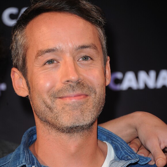 Yann Barthes et l'équipe du 'Petit Journal' lors de la soirée de rentrée Canal plus organisée a Paris, le 28 août 2013