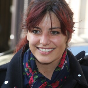 Laetitia Milot - Arrivées des people à la radio Europe1 à Paris le 14 avril 2016.