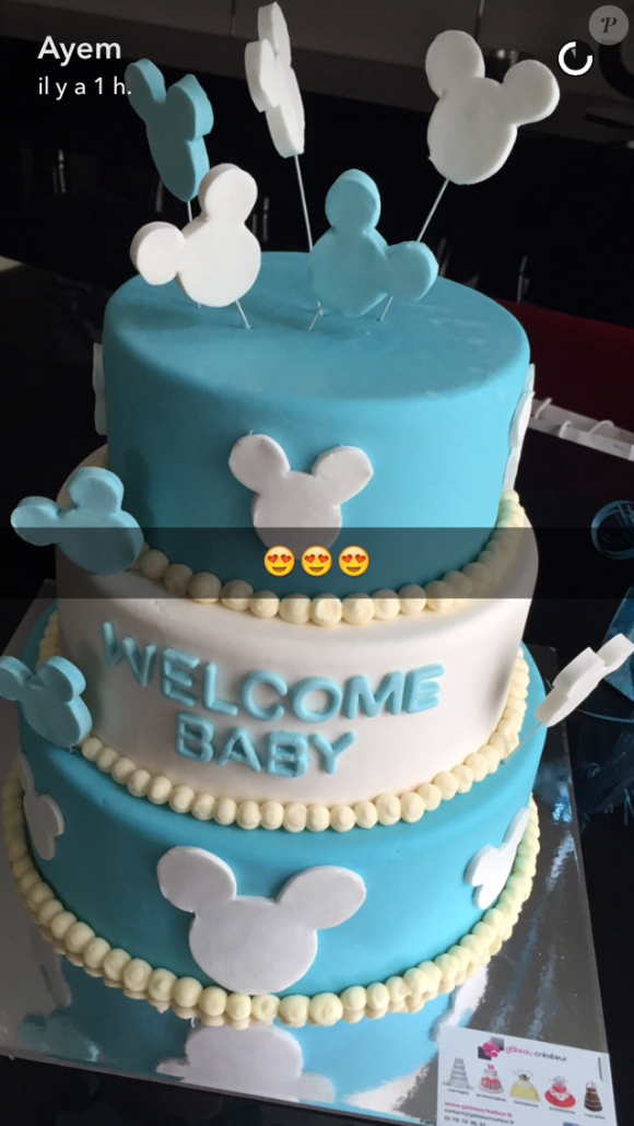 Ayem Nour dévoile un gâteau en l'honneur d'Ayvin sur Snapchat