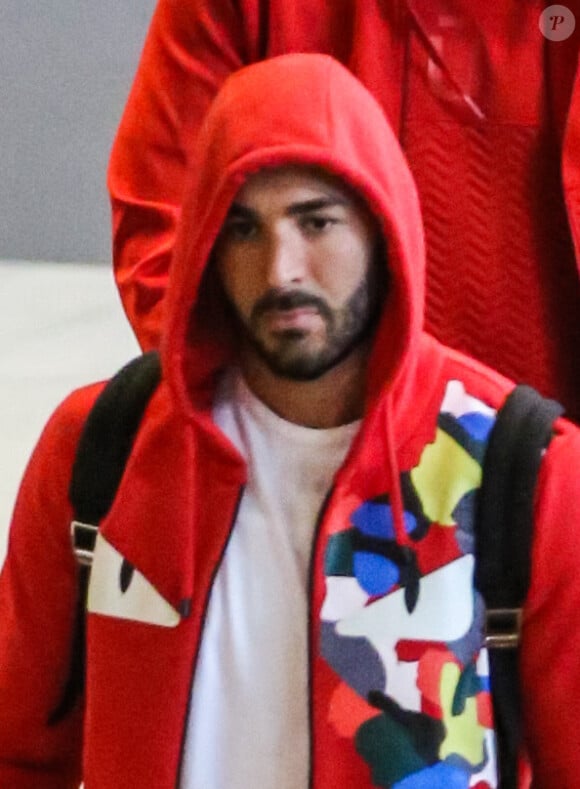 Karim Benzema à son arrivée à l'aéroport Roissy Charles-de-Gaulle de retour de Los Angeles le 16 juin 2016