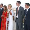 La princesse Aisha de Jordanie (2e en partant de la gauche) et la famille royale lors de la Fête de l'indépendance le 25 mai 2003.