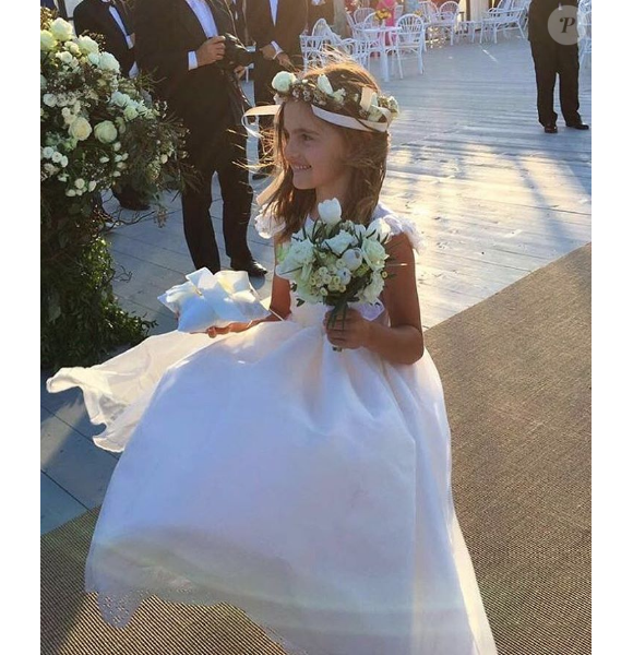Anja Mazur, la fille d'Alessandra Ambrosio et Jaime Mazur - Mariage d'Ana Beatriz Barros et Karim El Chiaty à Mykonos. Juillet 2016.
