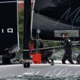 Exclusif - Pierre Casiraghi, son équipage et le Malizia, catamaran à foils qu'il barre, ont été victime d'un très impressionnant accident à Malcesine sur le Lac de Garde le 8 juillet 2016, lors du 2e jour de course de la 2e étape du GC32 Racing Tour. Malizia est entré en collision avec un bateau de presse semi-rigide. La collision n'a heureusement fait de dégâts que matériels.
