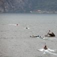Exclusif - Pierre Casiraghi, son équipage et le Malizia, catamaran à foils qu'il barre, ont été victime d'un très impressionnant accident à Malcesine sur le Lac de Garde le 8 juillet 2016, lors du 2e jour de course de la 2e étape du GC32 Racing Tour. Malizia est entré en collision avec un bateau de presse semi-rigide. La collision n'a heureusement fait de dégâts que matériels.