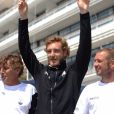 Pierre Casiraghi, vice-président du Yacht Club de Monaco, lors de la conférence de presse de présentation avec Giovanni Soldini du bateau Maserati Multi70 skippé par Giovanni Soldini au Yacht Club de Monaco le 29 juin 2016