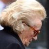 Bernadette Chirac en deuil lors des obsèques de Laurence Chirac, fille de Jacques et Bernadette Chirac morte le 14 avril 2016, qui ont été célébrées en la basilique Sainte-Clotilde à Paris le 16 avril 2016. La défunte a ensuite été inhumée dans la plus stricte intimité familiale au cimetière du Montparnasse © Crystal Pictures/Bestimage
