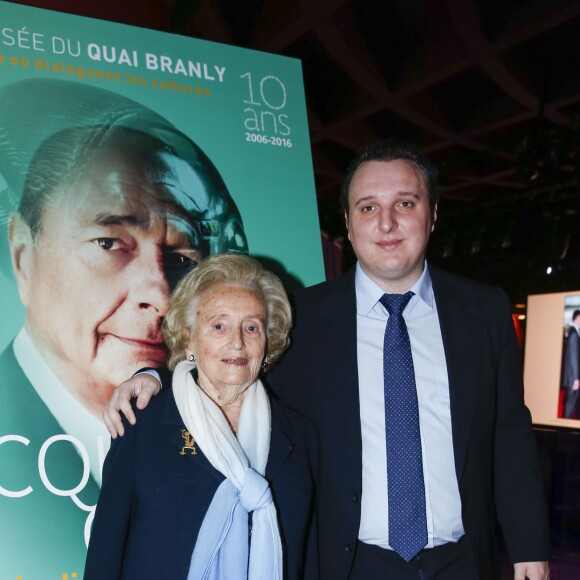 Bernadette Chirac et son petit-fils Martin Rey-Chirac - Inauguration de l'exposition "Jacques Chirac ou le dialogue des cultures" au musée du quai Branly à Paris, le 20 juin 2016. © Olivier Borde/Bestimage