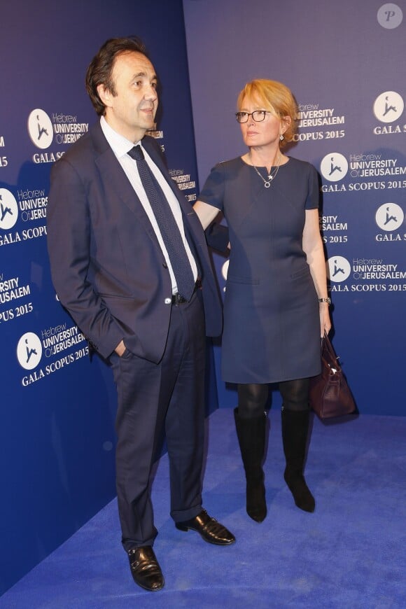 Claude Chirac et son mari, Frédéric Salat-Baroux - Patrick Drahi se voit décerner le Prix Scopus au cours du Gala éponyme le 18 mars 2015 à Paris.