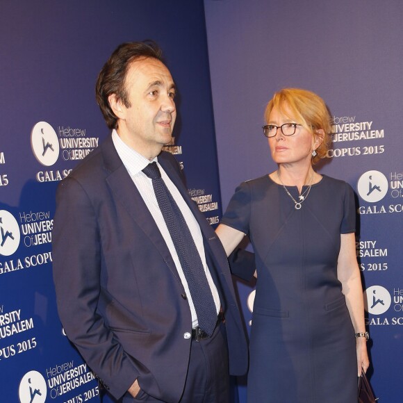 Claude Chirac et son mari, Frédéric Salat-Baroux - Patrick Drahi se voit décerner le Prix Scopus au cours du Gala éponyme le 18 mars 2015 à Paris.