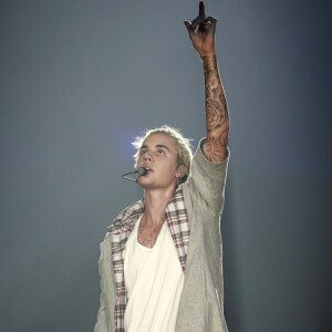 Justin Bieber en concert lors de sa tournée 'Purpose World Tour' à Vancouver au Canada le 11 Mars 2016. Pop star Justin Bieber performs on stage during the 'Purpose World Tour' at Rogers Arena in Vancouver, Canada on March 11, 2016.11/03/2016 - Vancouver