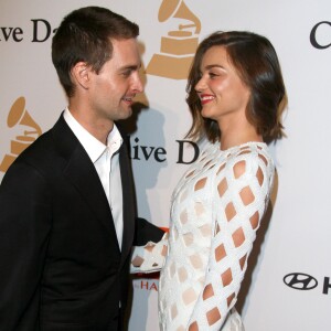 Miranda Kerr et son compagnon Evan Spiegel - Soirée de Gala Clive Davis Pre-Grammy à l'hôtel Hilton de Beverly Hills le 14 février 2016.