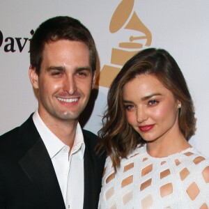 Miranda Kerr et son compagnon Evan Spiegel - Soirée de Gala Clive Davis Pre-Grammy à l'hôtel Hilton de Beverly Hills le 14 février 2016.