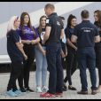 Le prince William, duc de Cambridge et Catherine Kate Middleton, la duchesse de Cambridge arrivent à Portsmouth pour rencontrer l'équipe du Land Rover Bar team qui participe à L'america's cup à Portsmouth, le 24 juillet 2016