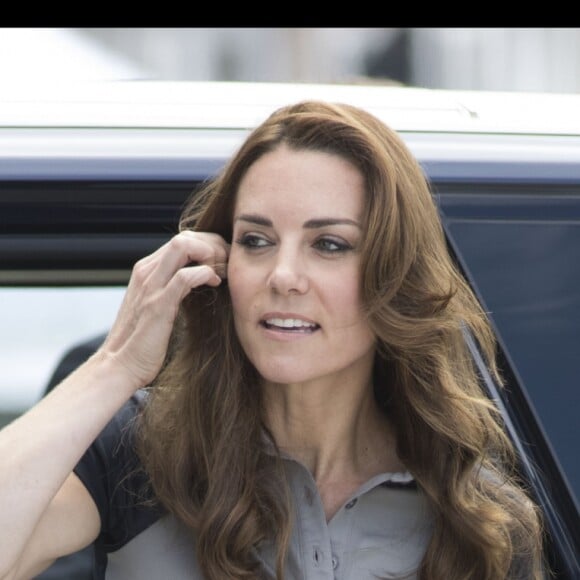 Catherine Kate Middleton, la duchesse de Cambridge arrive à Portsmouth pour rencontrer l'équipe du Land Rover Bar team qui participe à L'america's cup à Portsmouth, le 24 juillet 2016