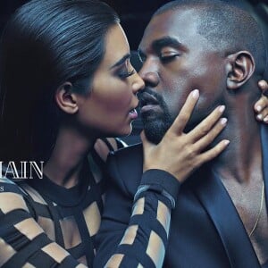 Kanye West et Kim Kardashian - Campagne Balmain printemps-été 2015. Photo par Mario Sorrenti.