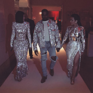 Photo de Kylie Jenner, Kanye West et Kim Kardashian publiée le 3 mai 2016.