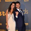 Christophe Beaugrand et Leila Ben Khalifa (Secret Story 9) - Cérémonie des Melty Future Awards 2016 au Grand Rex à Paris, le 16 février 2016.