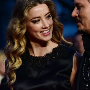 Johnny Depp et sa femme Amber Heard - Avant-première du film "Black Mass" lors du Festival BFI à Londres, le 11 octobre 2015.