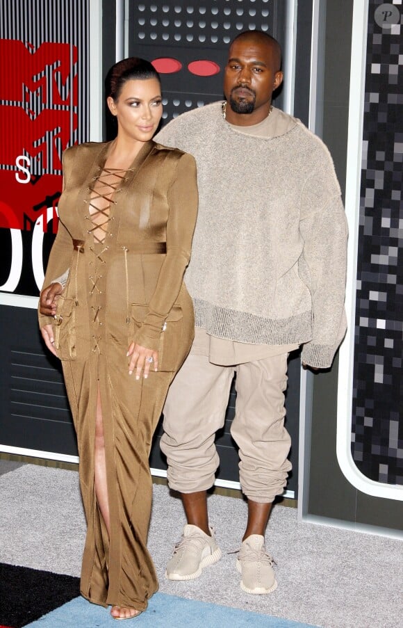 Kim Kardashian (enceinte) et Kanye West à la Soirée des MTV Video Music Awards à Los Angeles le 30 aout 2015. © CPA/Bestimage