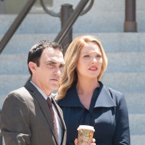 Katherine Heigl enceinte sur le tournage de la série "Doubt" à Los Angeles le 26 juillet 2016.