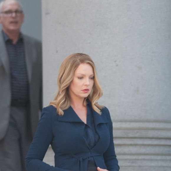 Katherine Heigl enceinte sur le tournage de la série "Doubt" à Los Angeles le 26 juillet 2016.