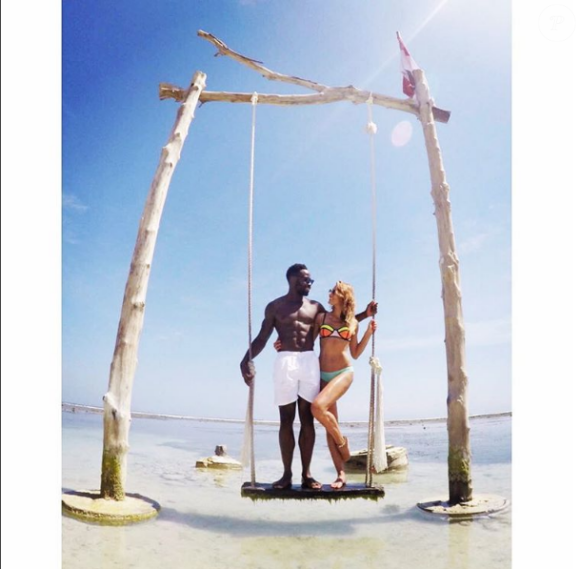 La jolie Ariane Brodier et Fulgence Ouedraogo en vacances à Bali, la dernière semaine de Juillet 2016.