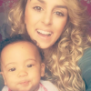 Samantha, l'ex-compagne d'Anthony Martial et leur fille Peyton. Juillet 2016.