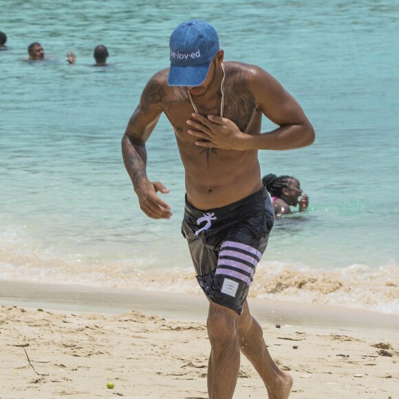 Lewis Hamilton en vacances à la Barbade, le 2 août 2016.