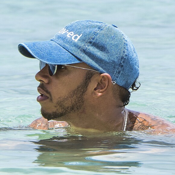 Lewis Hamilton en vacances à la Barbade, le 2 août 2016.