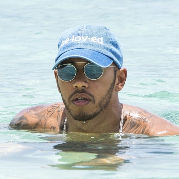 Lewis Hamilton en vacances à la Barbade, le 2 août 2016.