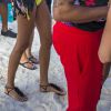 Chanel Iman et des amies arrivent à la "Calypso party" sur le Harbour master cruises. Bridgetown, La Barbade, le 3 août 2016.