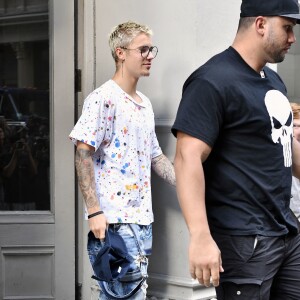 Justin Bieber à la sortie du spa Aire Ancient Baths à New York, le 19 juillet 2016. © CPA/Bestimage