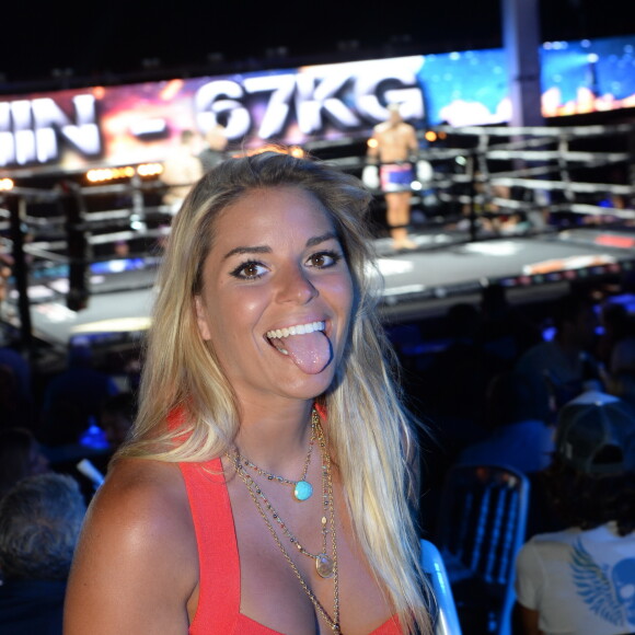 Sophie Tapie - Soirée "La Fight Night" de Saint-­Tropez, France, le 4 août 2016. La Fight Night est un concept original alliant les plus hautes valeurs des sports de combats internationaux au glamour de Saint-­Tropez. Certains des plus grands noms de la boxe thaï et du kick-boxing mondiaux se sont affrontés sur ce ring faisant désormais partie de la légende de la boxe sous toutes ses formes. Cette prestigieuse soirée de gala au clair de lune est devenue au cours du temps LA marque d'un succès sportif et people retentissant. Un événement incontournable dans le village le plus célèbre de la Côte d'Azur. © Rachid Bellak/Bestimage