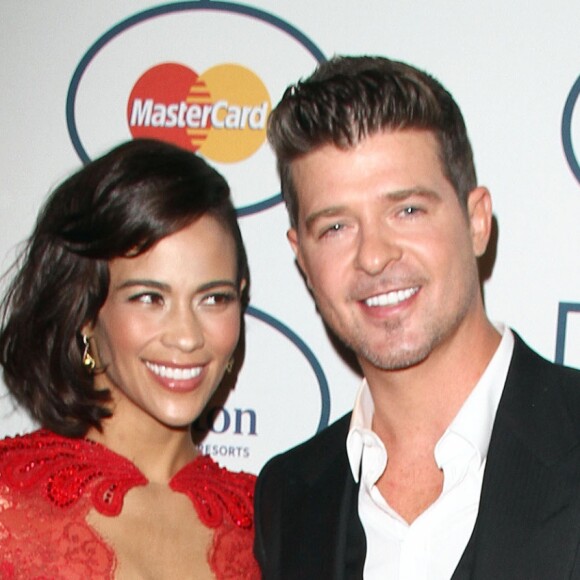Paula Patton, Robin Thicke - 56 eme Soiree pre-Grammy and Salute To Industry Icons au Beverly Hilton Hotel de Beverly Hills le 25/01/2014