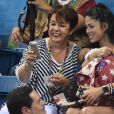  Michael Phelps a remporté sous les yeux de sa mère Debbie Phelps, sa fiancée Nicole Johnson et leur fils de 3 mois, Boomer, la médaille d'or du 4x100 m nage libre avec le relais américain le 7 août 2016 aux Jeux olympiques de Rio de Janeiro. © Lionel Hahn/ABACAPRESS.COM 