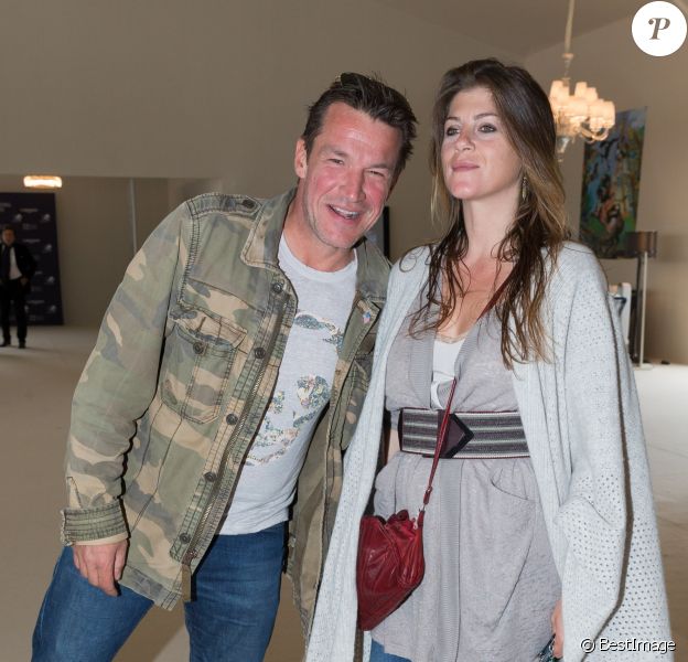 Exclusif - Benjamin Castaldi avec sa compagne Aurore Aleman - People dans le pavillon Eiffel décoré par Luxury Living lors du Longines Paris Eiffel Jumping au Bois de Boulogne à la plaine de Jeux de Bagatelle à Paris le 2 juillet 2016. © Olivier Borde / Veeren / Bestimage