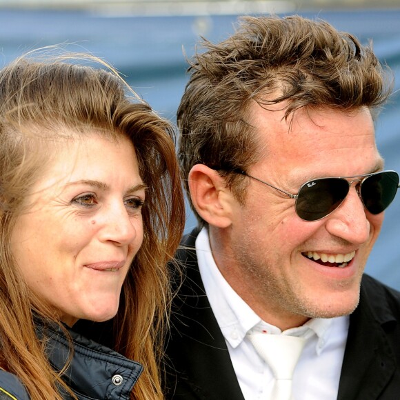 Exclusif - Benjamin Castaldi et sa compagne Aurore Aleman lors du Longines Paris Eiffel Jumping au Bois de Boulogne à la plaine de Jeux de Bagatelle à Paris, le 2 juillet 2016. © Pierre Perusseau/Bestimage