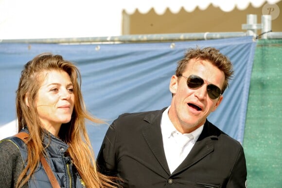 Exclusif - Benjamin Castaldi et sa compagne Aurore Aleman lors du Longines Paris Eiffel Jumping au Bois de Boulogne à la plaine de Jeux de Bagatelle à Paris, le 2 juillet 2016. © Pierre Perusseau/Bestimage