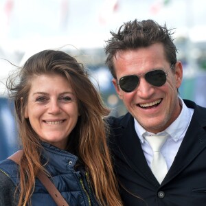 Exclusif - Benjamin Castaldi et sa compagne Aurore Aleman lors du Longines Paris Eiffel Jumping au Bois de Boulogne à la plaine de Jeux de Bagatelle à Paris, le 2 juillet 2016.© Borde-Veeren/Bestimage