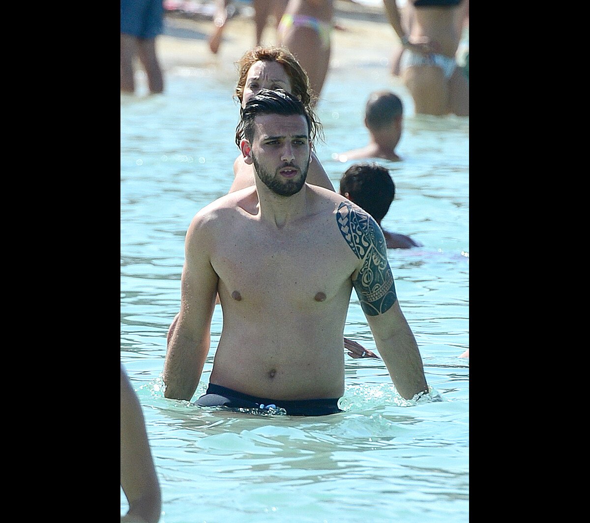 Photo : Exclusif - Leila Ben Khalifa (Secret Story 8) et son compagnon  Aymeric Bonnery en vacances à Ibiza en Espagne le 21 juillet 2015. Leila  Ben Khalifa semble avoir des problèmes