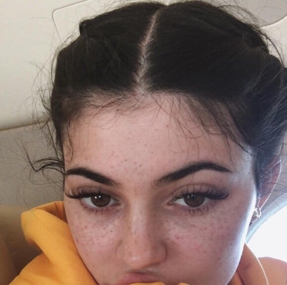 Kylie Jenner au naturel sur Instagram, dévoilant ses tâches de rousseur (août 2016).