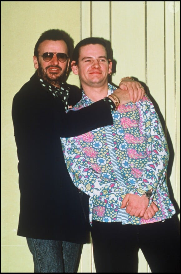 Ringo Starr et son fils aîné Zak Starkey en 1992