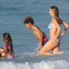 Exclusif -Heidi Klum s'amuse sur une plage avec ses enfants Helene, Henry, Johan et Lou et profite du soleil des Caraïbes. Le 7 août 2016