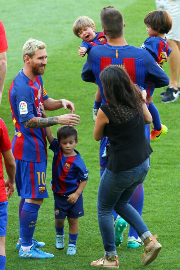 Lionel Messi et Gerard Piqué - Match FC Barcelone - Betis Seville au Camp Nou. Barcelone, le 20 août 2016.