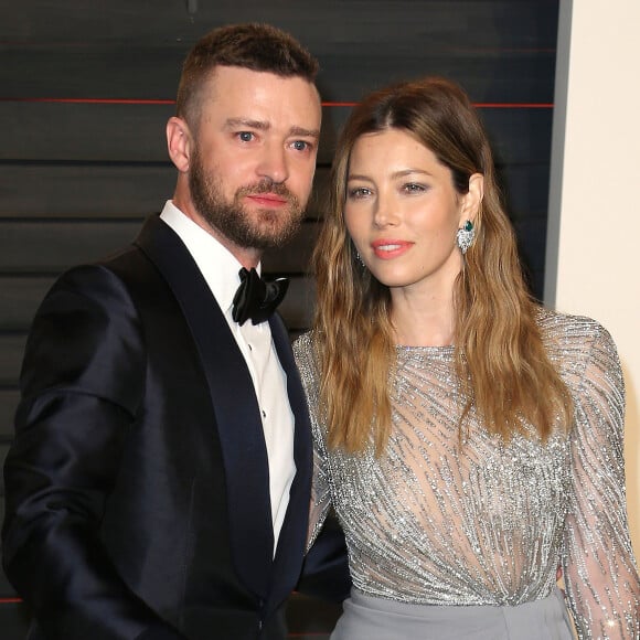 Justin Timberlake et sa femme Jessica Biel - People à la soirée "Vanity Fair Oscar Party" après la 88ème cérémonie des Oscars à Hollywood, le 28 février 2016.